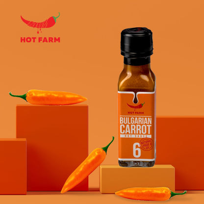Authentic hot sauce made from Bulgarian Carrot peppers, grown and processed on our farm for a pure and natural flavor.